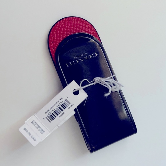 NWT Coach CM180 Money Clip Bright Poppy Red Leather - Picture 6 of 6